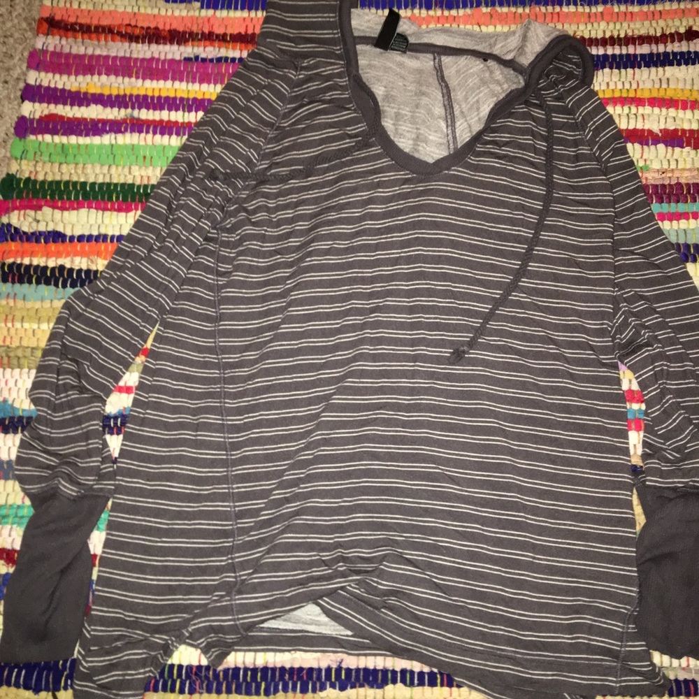 cynthia rowley grey stripped hoodie